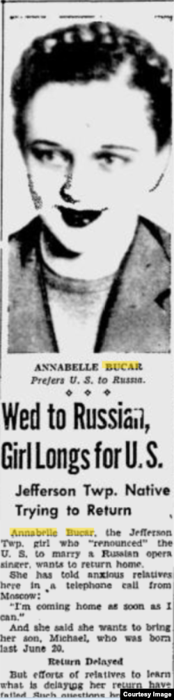 Статья о возможном возвращении Аннабелл Бюкар, январь 1949