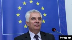 Armenia - Piotr Switalski, the head of the EU Delegation in Armenia, speaks in Yerevan, 4Jul2016.