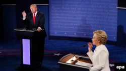 Дебаты кандидата в президенты США от Республиканской партии Дональда Трампа и кандидата в президенты США от Демократической партии Хиллари Клинтон. Лас-Вегас, 19 октября 2016 года.