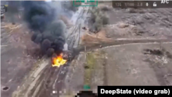 Кадр з відео дрона. Відбиття російського механізованого штурму поблизу Малої Токмачки, Запорізька область
