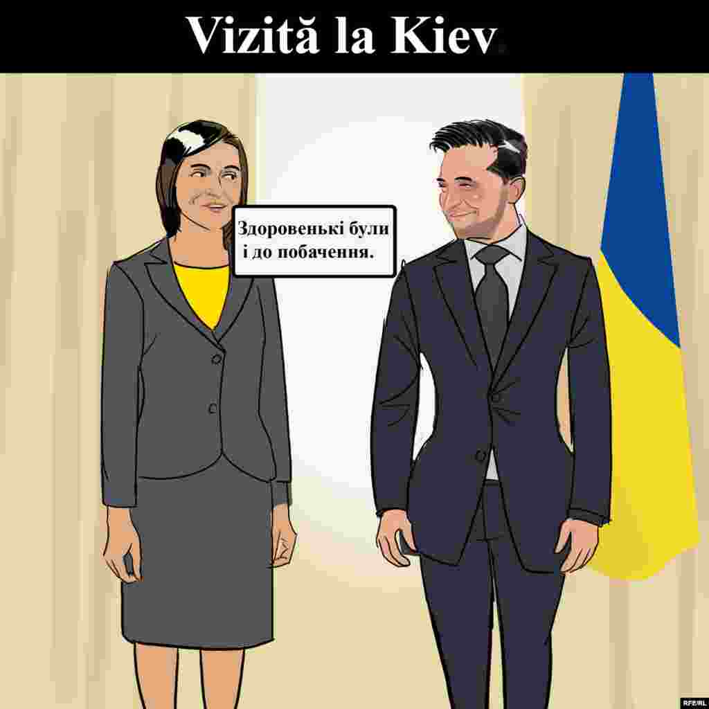 Maia Sandu a mers apoi la Kiev, unde a impresionat și prin cunoașterea limbii de stat de acolo.