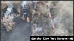 Так выглядала вёска падчас пажару, 28 сакавіка 2026 году
