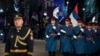 Bosnian Serb police officers march during a parade as part of a ceremony marking the Republika Srpska Day in Banja Luka on January 9, 2025.