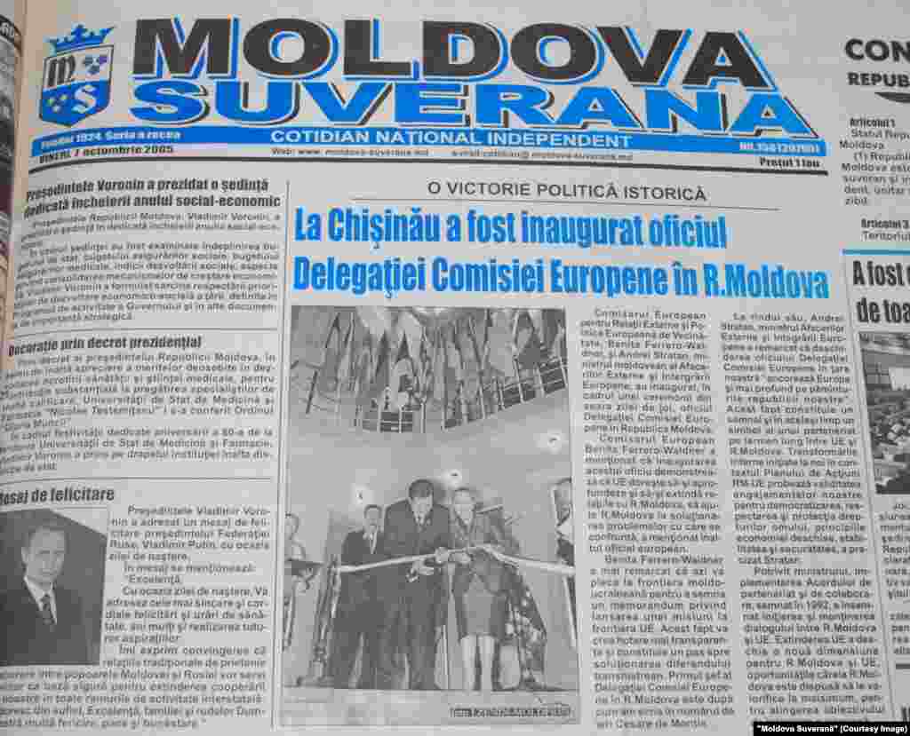 &quot;Moldova Suverană&quot;, 7 octombrie 2005, inaugurarea Delegaţiei UE la Chişinău