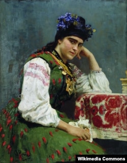 «Софія Драгомирова в українському вбранні». Ілля Ріпин, 1889 рік