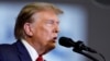 Former President Donald Trump speaks at a rally at Coastal Carolina University in Conway, South Carolina, on February 10. 