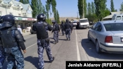 Kyrgyz forces gather in the village of Kok-Tash, on the border of Kyrgyzstan and Tajikistan, on April 29.