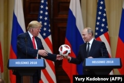 Дональд Трамп и Владимир Путин в Хельсинки. 16 июля