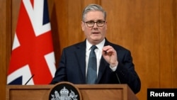 A file photo shows British Prime Minister Keir Starmer giving an update on situation in the Middle East.