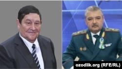 Председатель Службы национальной безопасности Рустам Иноятов (слева) и министр внутренних дел Узбекистана Абдусалом Азизов. 