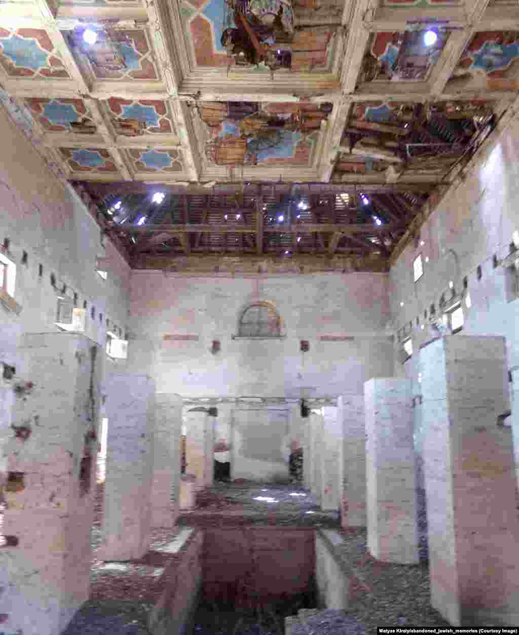 The interior of an abandoned synagogue in Slovakia. Kiraly says he researches in his spare time at home, then travels for the photography project every few months.