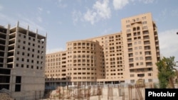 Armenia - A new residential complex is constructed in downtown Yerevan in place of an old neighborhood, undated