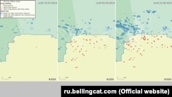 Ілюстрація до доповіді Bellingcat «Неоголошена війна Путіна. Російські артилерійські удари по території України влітку 2014 року»