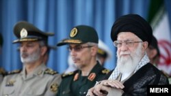 Ali Khamenei, Iran's Supreme Leader with military commanders.