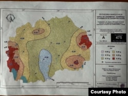 Harta sizmike e Maqedonisë së Veriut.