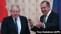 Ռուսաստանի և Մեծ Բրիտանիայի ԱԳ նախարարներ Սերգեյ Լավրով և Բորիս Ջոնսոն, Մոսկվա, 22-ը դեկտեմբերի, 2017թ․