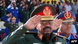 Sudanese President Omar al-Bashir at a military function in Khartoum in March 2009