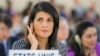 US Ambassador to the United Nations Nikki Haley addresses a session of UN Human Rights Council in Geneva on June 6.