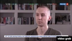 Stanislav Aseyev -- shown here on Russian TV -- was abducted by Russia-backed separatists in the Donetsk region on June 2, 2017.