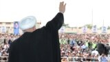 IRAN - Iranian President Hassan Rouhani is seen during a public speech in the southern Hormozgan province, Iran, February 17, 2019