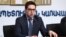 Armenia -- Justice Minister Rustam Badasian at a news conference in Yerevan, April 1, 2020.