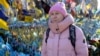 Ukraine - an unofficial memorial in Kyiv's Independence Square to soldiers who have died in the war - screen grab