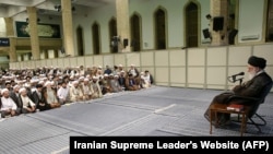 Iran's Supreme Leader Ayatollah Ali Khamenei delivers a speech in the capital Tehran, September 12, 2017