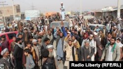 Afghans in Kunduz protest against civilian casualties in November.