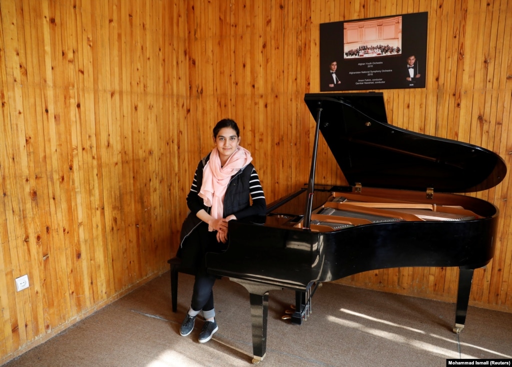 Maram Atayee, 16, a pianist at the Afghan National Institute of Music, is concerned about a future role in government for the Taliban. "The thing I'm most worried about is that if they return, I won't be able to continue playing music."