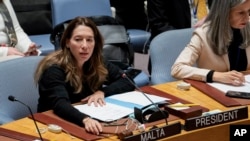 Vanessa Frazier, stalna predstavnica Malte pri Ujedinjenim nacijama i aktuelna predsjednica Vijeća sigurnosti, 6. februara 2023.