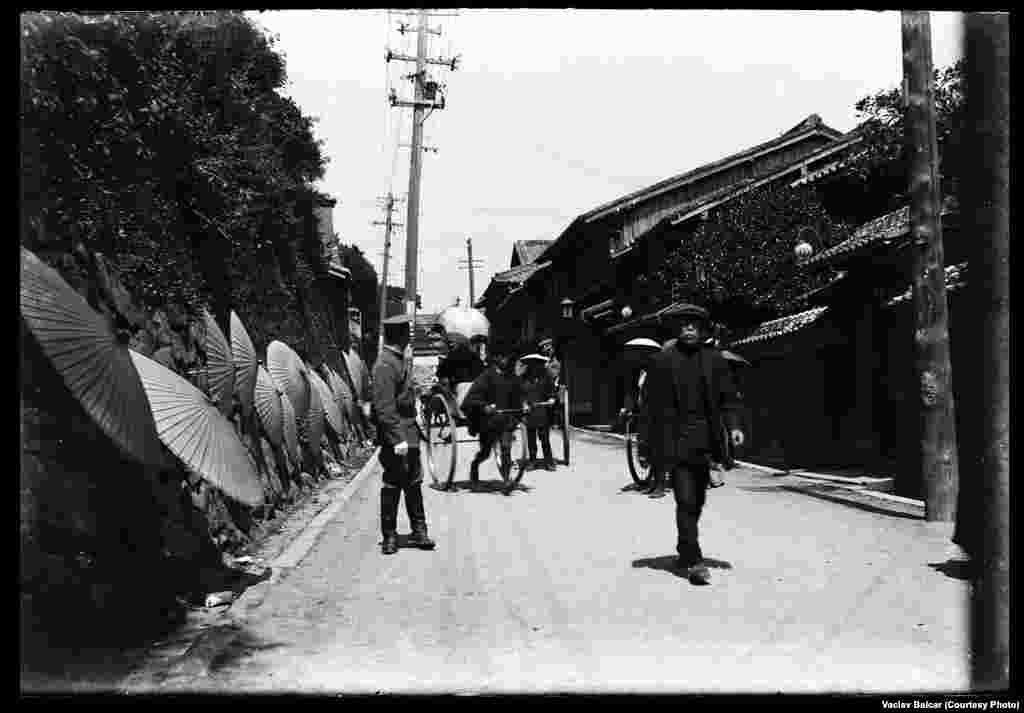 A street scene in Nagasaki, Japan