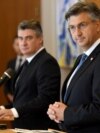 Zoran Milanović i Andrej Plenković 16. jula 2020., nakon uručivanja mandata za sastav Vlade Hrvatske