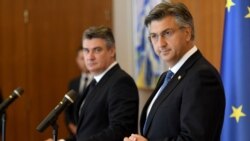 Zoran Milanović i Andrej Plenković 16. jula 2020., nakon uručivanja mandata za sastav Vlade Hrvatske