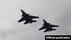 Недавно приобретенные Арменией истребители Су-30СМՍ, Гюмри, 27 декабря, 2019 г.