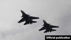 Armenia -- Newly purchased Sukhoi Su-30SM fighter jets carry out test flights at an airbase in Gyumri, December 27, 2019.