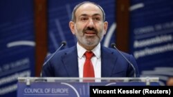 FRANCE -- Armenian Prime Minister Nikol Pashinian attends a debate at the Parliamentary Assembly of the Council of Europe in Strasbourg, April 11, 2019