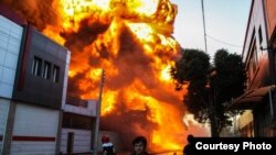 نمایی از آتش سوزی روز سه شنبه در قزوین (عکس: سایت صبح قزوین)