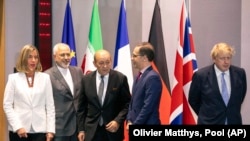 EU foreign policy chiefs meeting Iran's foreign minister, Javad Zarif - File photo.