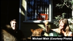 Vladimir Vysotsky and Marina Vlady at the Los Angeles home of friend Michael Mish in the 1970s