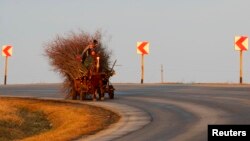 Lemn de foc și o căruță.
