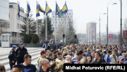 Protest penzionisanih pripadnika Oružanih snaga BiH, Sarajevo, mart 2012.