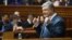Ukrainian President Petro Poroshenko gives a speech before the Verkhovna Rada in Kyiv on February 7.
