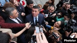 Armenia - National police chief Vladimir Gasparian speaks to reporters, Yerevan, 10Dec2014.