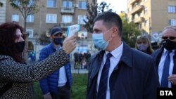 Христо Терзийски по време на протеста на полицаите на 8 ноември в София