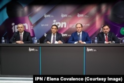 Fotografie din 7 februarie 2025, când Ion Chicu, Alexandr Stoianoglo, Ion Ceban și Mark Tcaciuk au anunțat despre semnarea acordului de constituire a blocului „Aternativa”.