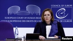 Síofra O’Leary EJEB-elnök ítélethirdetése Strasbourgban 2024. április 9-én