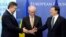 EU President Herman Van Rompuy (center) and European Commission President Jose Manuel Barroso (right) welcome Ukrainian President Viktor Yanukovych ahead of an EU-Ukraine Summit in Brussels earlier this year. 