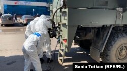 Нур-Султан шаарындагы санитардык кызматкерлер, 20-март 2020-жыл.