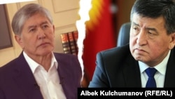 Former President Almazbek Atambaev (left) and the man who succeeded him, Sooronbai Jeenbekov (composite file photo)