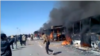 Iran--Isfahan, Farmers burned busses in a dispute over the water share
